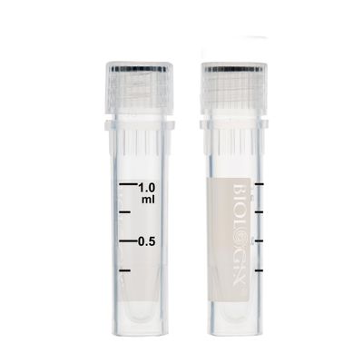 Cryogenic Vials-1.5 mL (47.5mm, Self-Standing), with writing area, 50/Bag, 500/Pack, 2000/Case