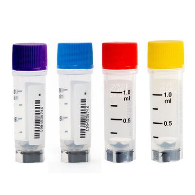 Cryogenic Vials-Multi Barcodes, External Thread, 1.0ml,  25 Sets/Bag, 1000 Pcs/Case