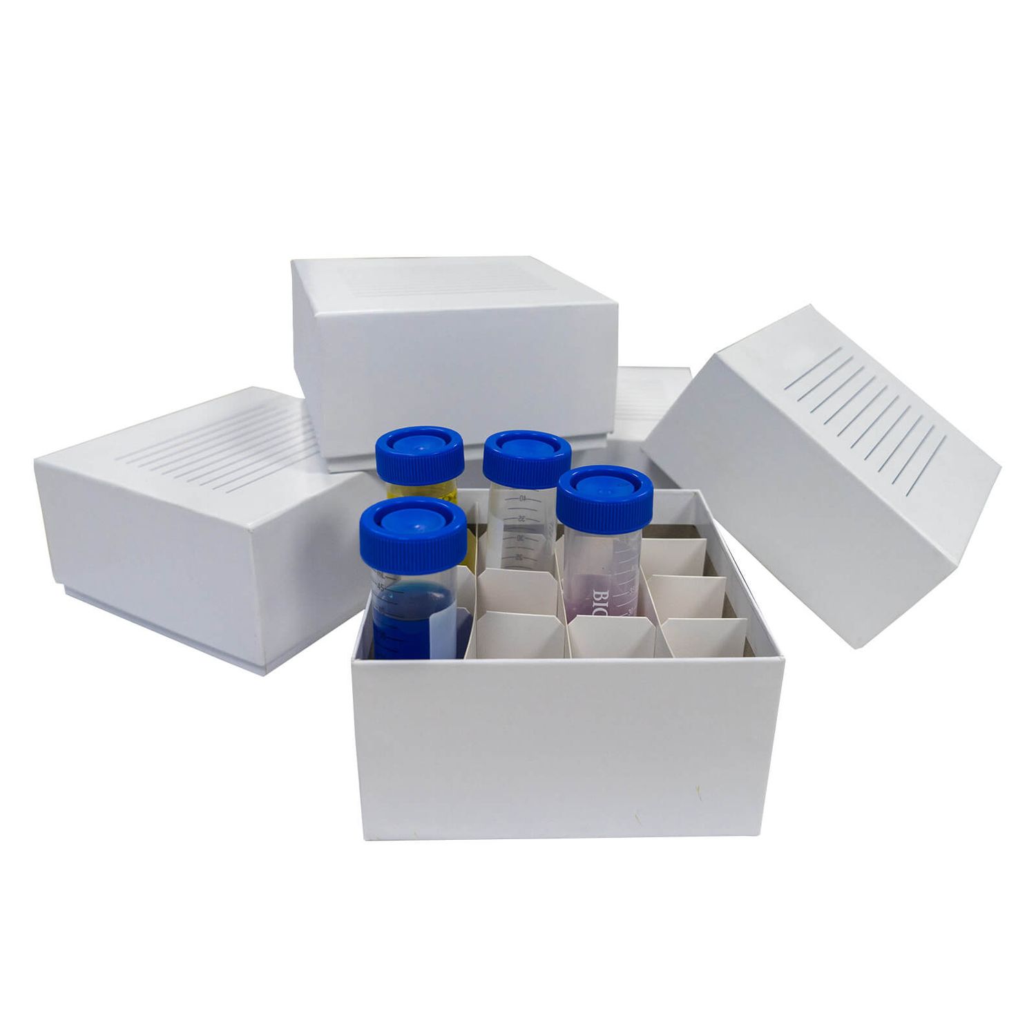 CryoKING® 16/36-Well Cardboard Freezer Boxes, White, 5/Pack, 100/Case