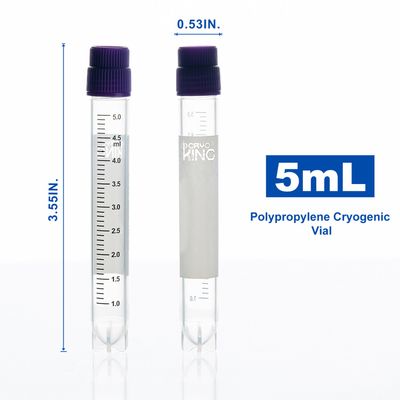 CryoKING® Cryogenic Vials-5.0ml (External Thread, Non-Barcoded) 25/Bag, 500/Pack, 1000/Case