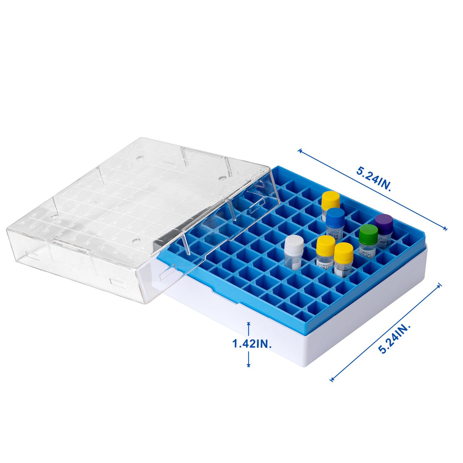 CryoKING® PC Cryogenic Boxes-Assorted (2in. 81-Well) 5/Pack, 20/Case, Package: Pack ( 5 Pcs )