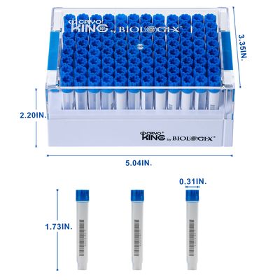 CryoKING® SBS Combo 1.4mL Cryogenic Vials + Rack, 10/Pack, 20/Case