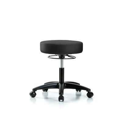 Vinyl Stool without Back - Desk Height with Casters in Black Trailblazer Vinyl