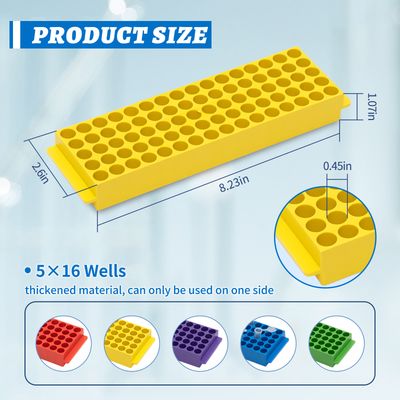 Biologix®  80-Well Microcentrifuge Tube Rack, Assorted Colors, 5/Bag, 4 Bags/Case