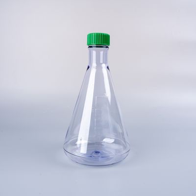 2L Erlenmeyer Shake Flask, Vent Cap (Green), 0.22mm Ptfe Membrane Filter, Flat Bottom, 1 Pc/Bag, 24 Bags/Case