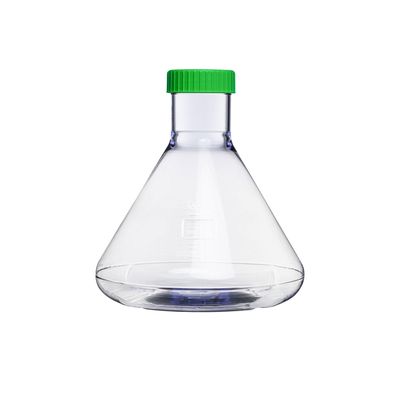 3L Erlenmeyer Shake Flask, Vent Cap (Green), 0.22mm Ptfe Membrane Filter, Flat Bottom, 1 Pc/Bag, 24 Bags/Case