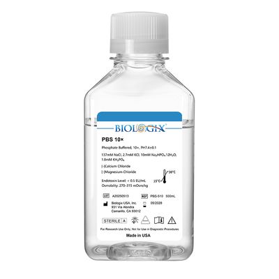 Biologix® PBS Buffer (10×), pH7.4, Sterile, 500mL/ Bottle, 10 Bottles/Case