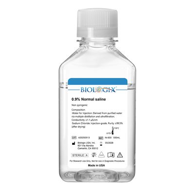 Biologix® 0.9% Nomal Saline Solution, 500mL/Bottle, 10 Bottles/Case
