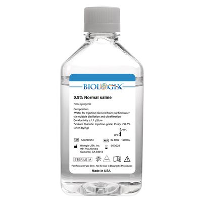 Biologix® 0.9% Nomal Saline Solution, 1000mL/Bottle, 6 Bottles/Case