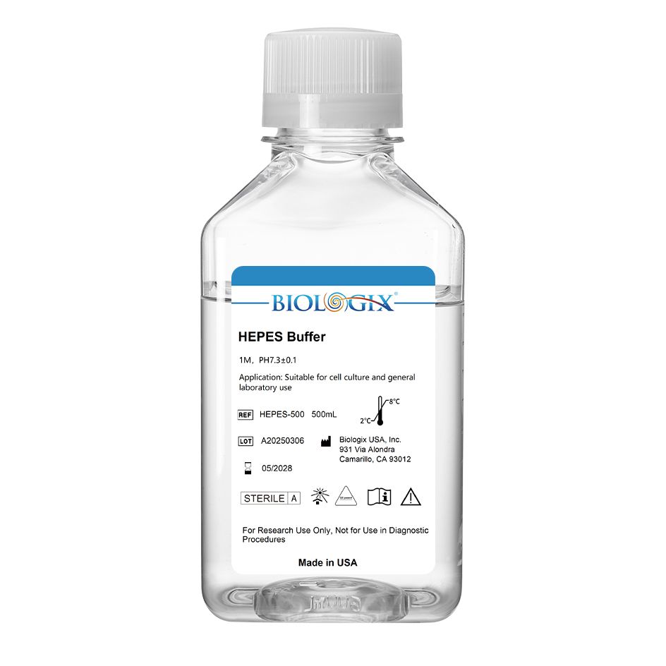 Biologix® HEPES Buffer, pH7.3, Sterile, 500mL/ Bottle, 10 Bottles/Case