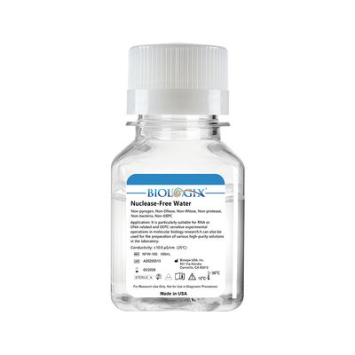 Biologix® Nuclease-Free Water, 100mL/ Bottle, 20 Bottles/Case