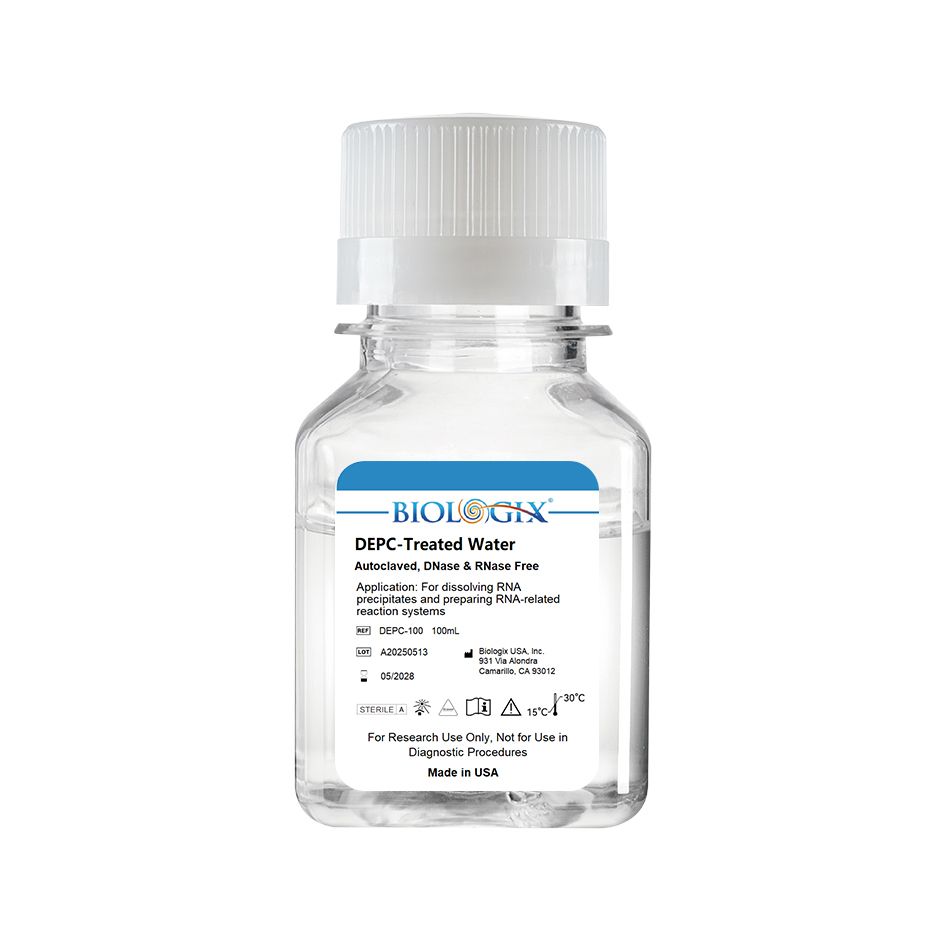 Biologix® DEPC-Treated Water (DNase, RNase free), Sterile, 100mL/ Bottle, 20 Bottles/Case