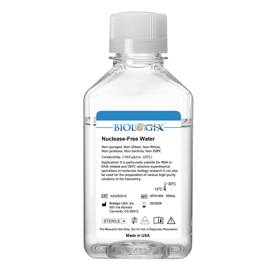 Biologix® Nuclease-Free Water, 100mL/ Bottle, 10 Bottles/Case
