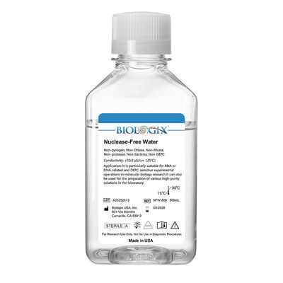 Biologix® Nuclease-Free Water, 100mL/ Bottle, 10 Bottles/Case