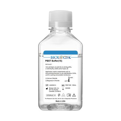 Biologix® PBST Buffer (1×), pH7.4, Sterile, Low Endotoxin, 500mL/Bottle, 10 Bottles/Case