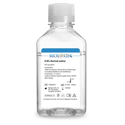Biologix® 0.9% Nomal Saline Solution, 1000mL/Bottle, 6 Bottles/Case