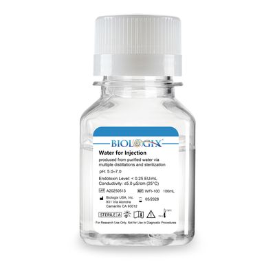 Biologix® Water for Injection(WFI), Sterile, 500mL/ Bottle, 10 Bottles/Case