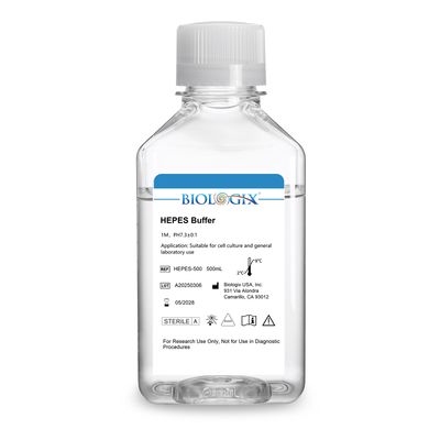 Biologix® HEPES Buffer, pH7.3, Sterile, 500mL/ Bottle, 10 Bottles/Case