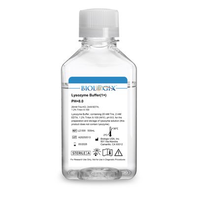 Biologix® Lysozyme Buffer (1×), PH8.0, 500mL/Bottle, 10 Bottles/Case