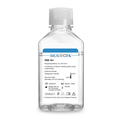 Biologix® PBS Buffer (10×), pH7.4, Sterile, 500mL/ Bottle, 10 Bottles/Case