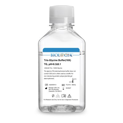 Biologix® TG (Tris-glycine) buffer (10×), PH8.3, 500mL/ Bottle, 10 Bottles/Case