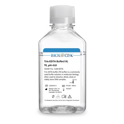 Biologix® TE ( Tris-EDTA ) Buffer( 1× ),  pH8.0, 500mL/ Bottle, 10 Bottles/Case