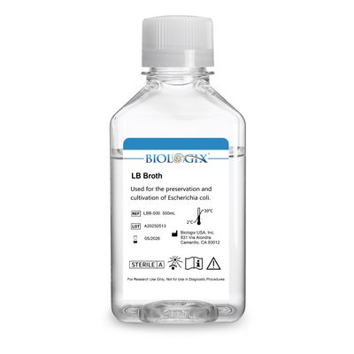Biologix® LB broth Medium, Sterile, 500ml/Bottle, 10 Bottles/Case