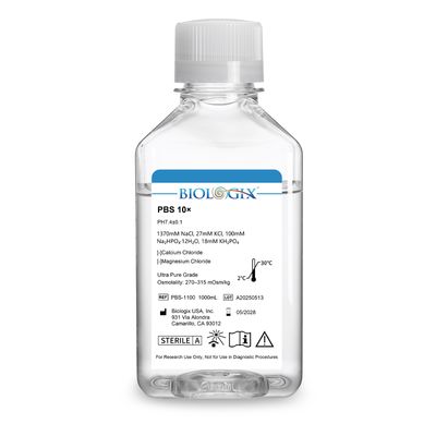 Biologix® PBS Buffer (10×), pH7.4, Sterile, 1000mL/ Bottle, 6 Bottles/Case