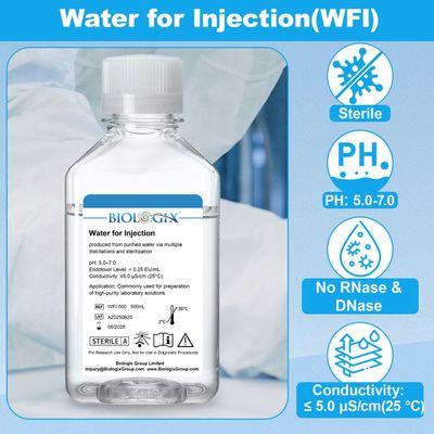 Biologix® Water for Injection(WFI), Sterile, 500mL/ Bottle, 10 Bottles/Case