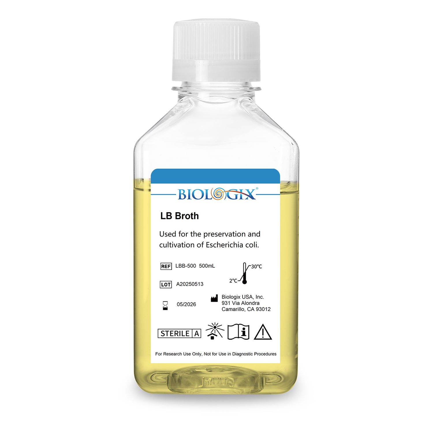 Biologix® LB broth Medium, Sterile, 500ml/Bottle