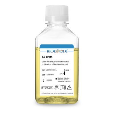 Biologix® LB broth Medium, Sterile, 500ml/Bottle, 10 Bottles/Case