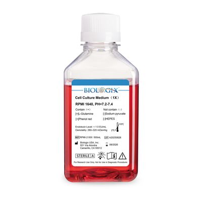 Biologix® RPMI 1640 Culture Medium, No HEPES, 500 mL/Bottle