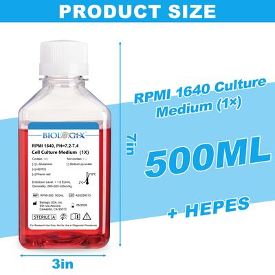 Biologix® RPMI 1640 Culture Medium, 500mL/Bottle