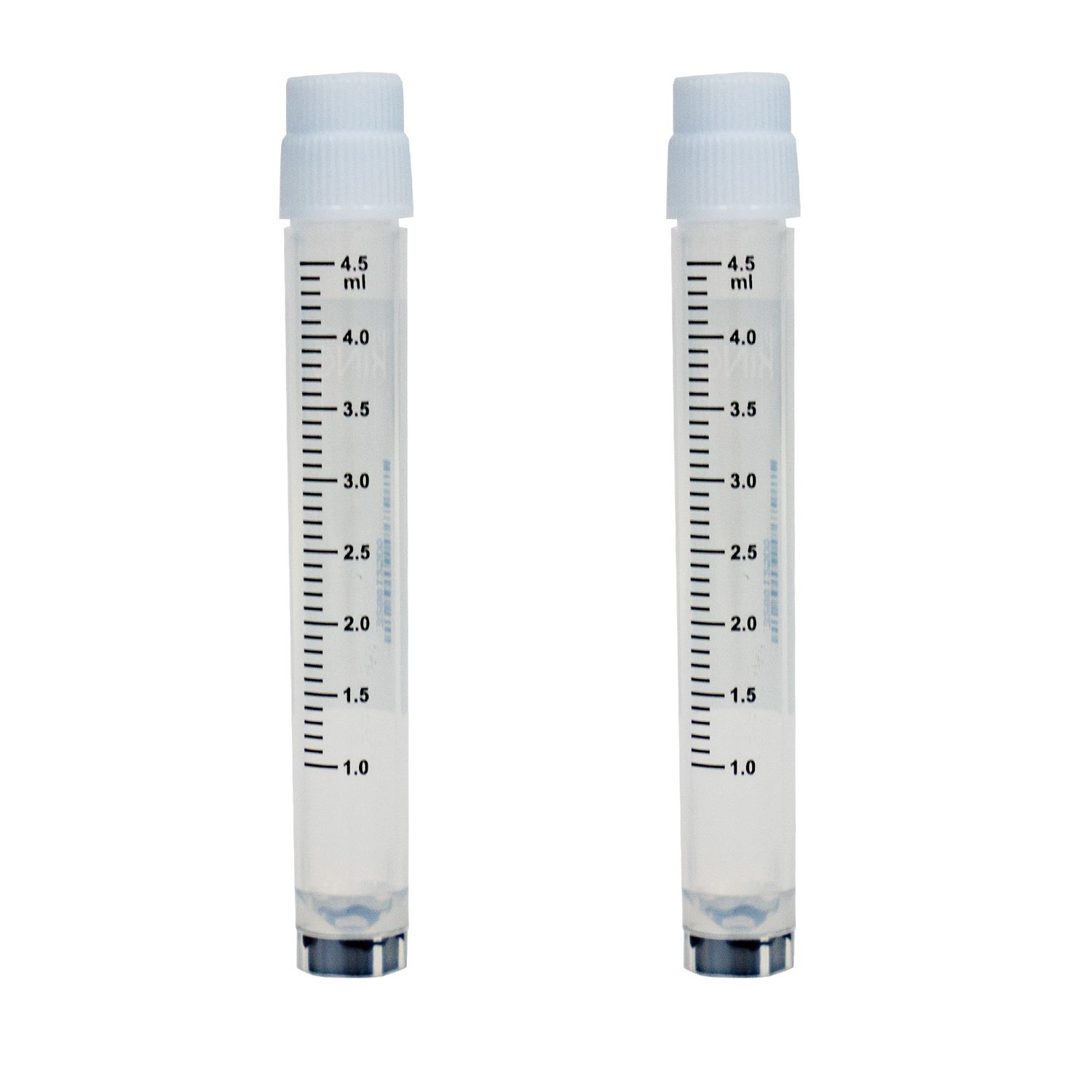 5ml Cryogenic Vials, Side &amp; Bottom Barcoded, External Thread, White, 25/Bag, 1000/Case