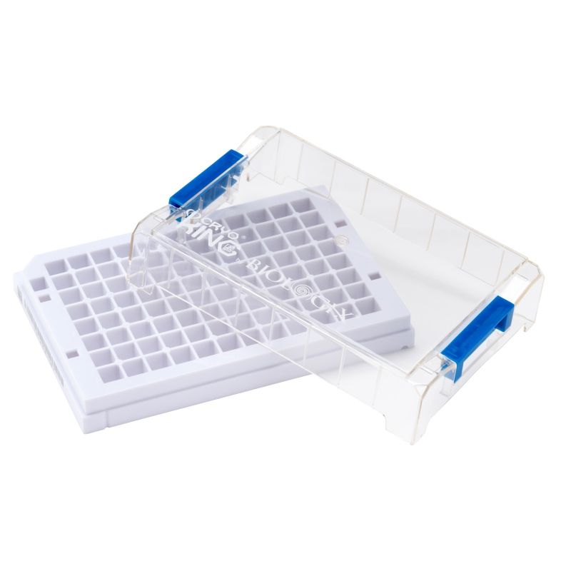 CryoKING® SBS Format Cryogenic Racks, 96-well,square, 300μl &amp;500μl, White, 10 Pcs/Pack, 2 Packs/Case, 20 Pcs/Case