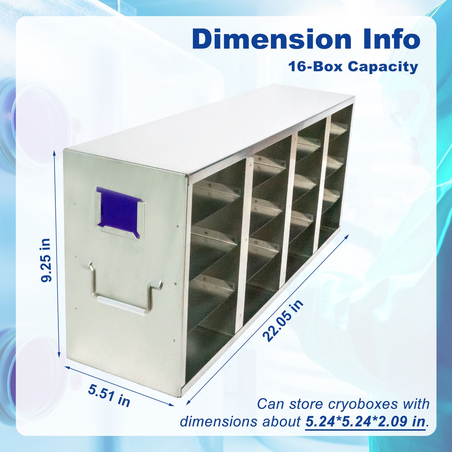 CryoKING® Frame Type Freezer Racks, Stainless steel, 1 Piece/Case, Type: 4*4  (hold 16 boxes)