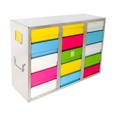 CryoKING® Frame Type Freezer Racks for 15 Boxes, Stainless steel, 1 Piece/Case