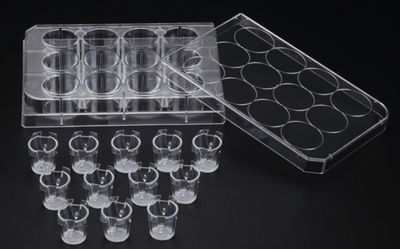 Biologix® Insert™ Hanging, 12 Cell Culture Inserts+ 12 well plate, PC Membrance, 3/8μm, Transparent, Sterile, 12 Inserts/Pack, 48 Inserts/Case