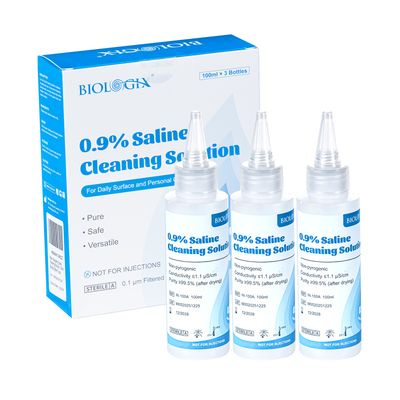 0.9% Saline Cleaning Solution, Normal Solution, Ready-to-Use for Daily Cleaning, Household Use, 15ml Each, 20 per Box, 300ml /10.56 FL OZ