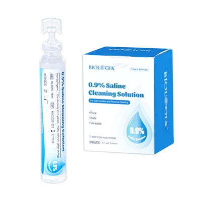 Biologix® 0.9% Saline Cleaning Solution, Ready-to-Use, 15 mL, 20/Box