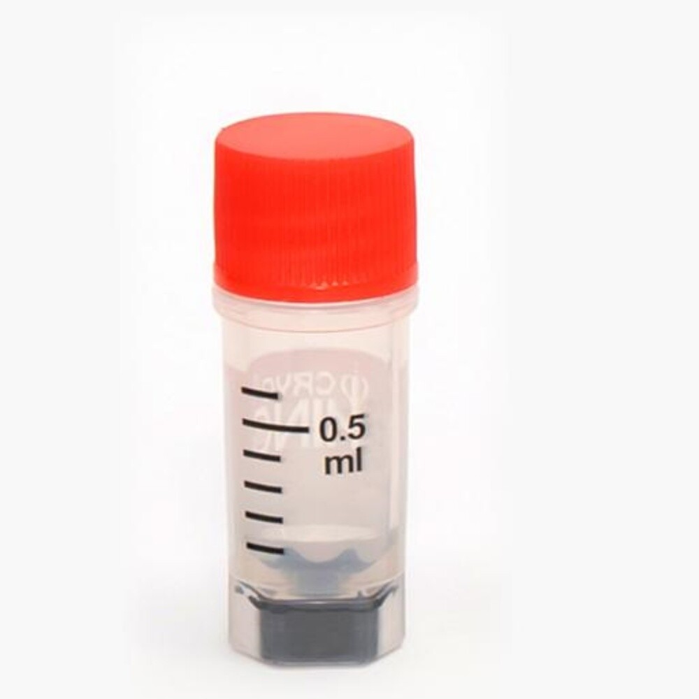 Biologix® 0.5ml Cryogenic Vials, Bottom Barcode, External Thread, 25/Bag, 500/Pack, 1000/Case, Package: Bag (25 pcs)