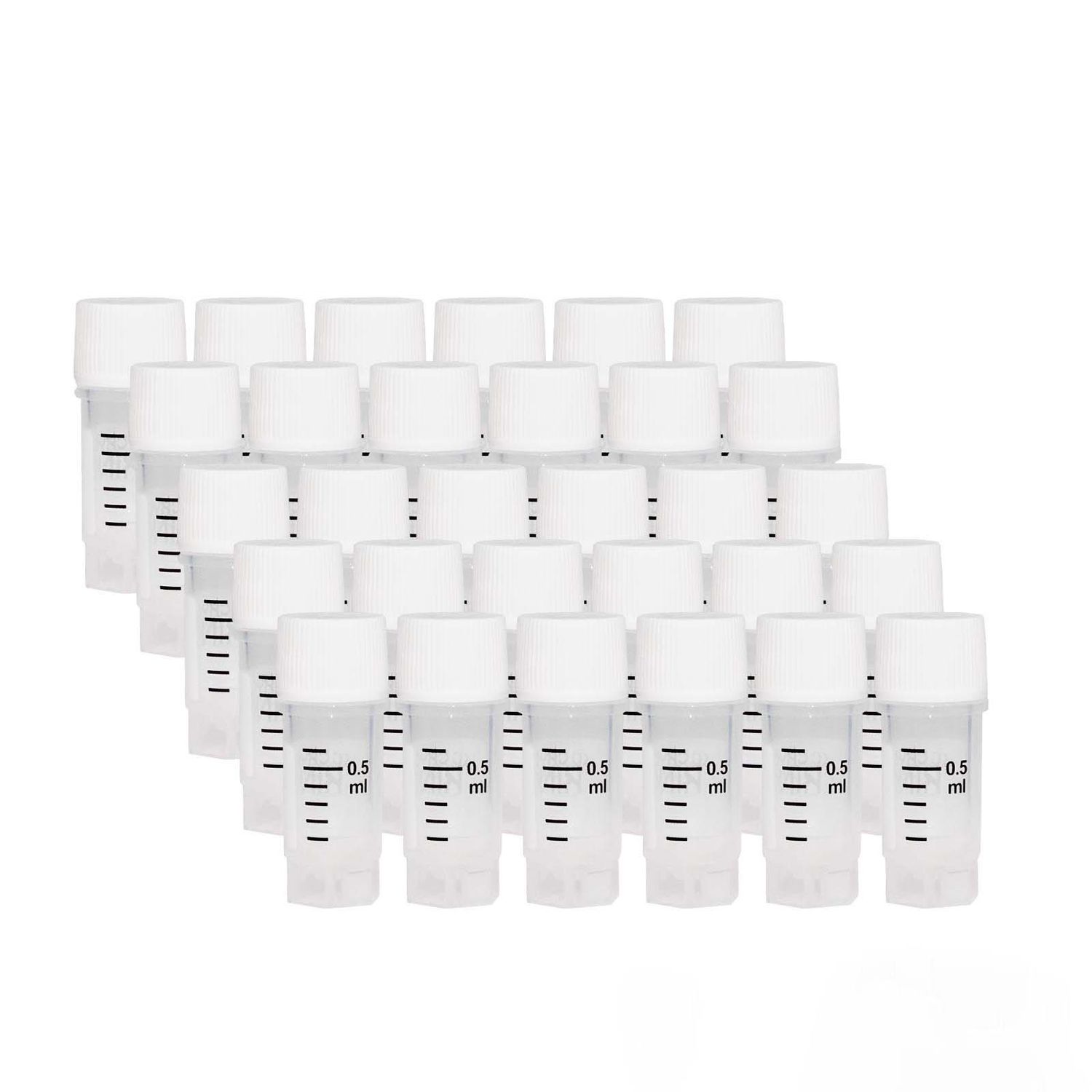 Biologix® 0.5mL Cryogenic Vials, External Thread, without Bottom Barcode, 25/Bag, 500/Pack, 1000/Case
