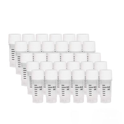 Biologix® 0.5mL Cryogenic Vials, External Thread, without Bottom Barcode, 25/Bag, 500/Pack, 1000/Case