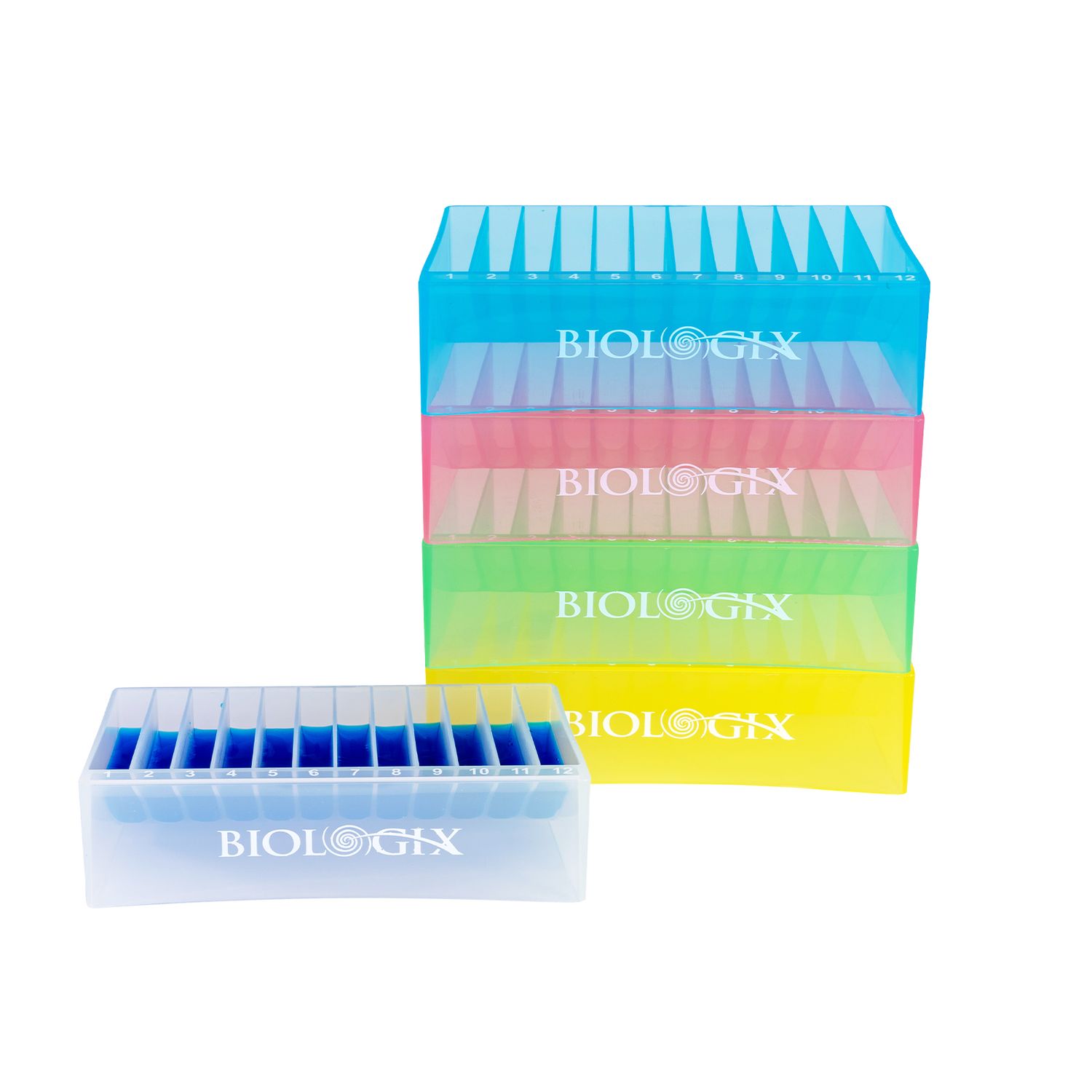 Biologix® Solution Basins-50mL (Bulk-Assorted Colors, PP), Case of 100