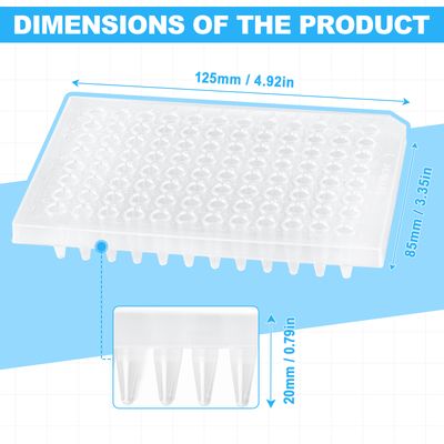 Biologix® Half-Skirted PCR Plates, 96-Well for 0.2ml Tubes, Clear, 25/Pack, 100/Case