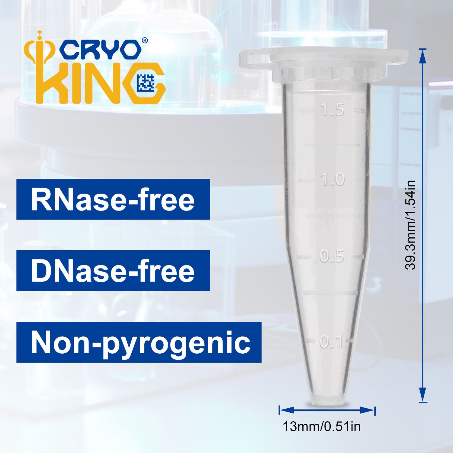 Microcentrifuge Tubes | 1.5mL | Safe Lock | Biologix®
