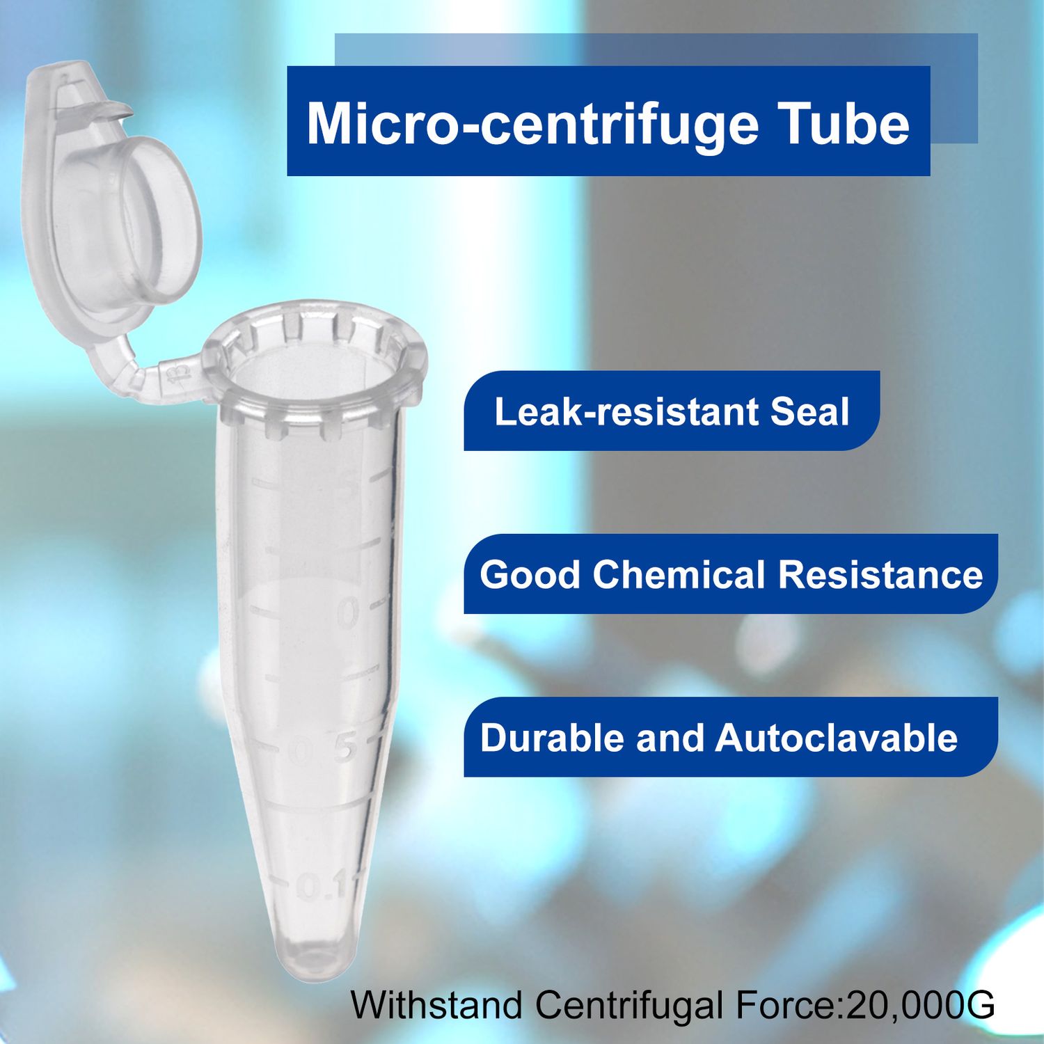 Microcentrifuge Tubes | 1.5mL | Safe Lock | Biologix®