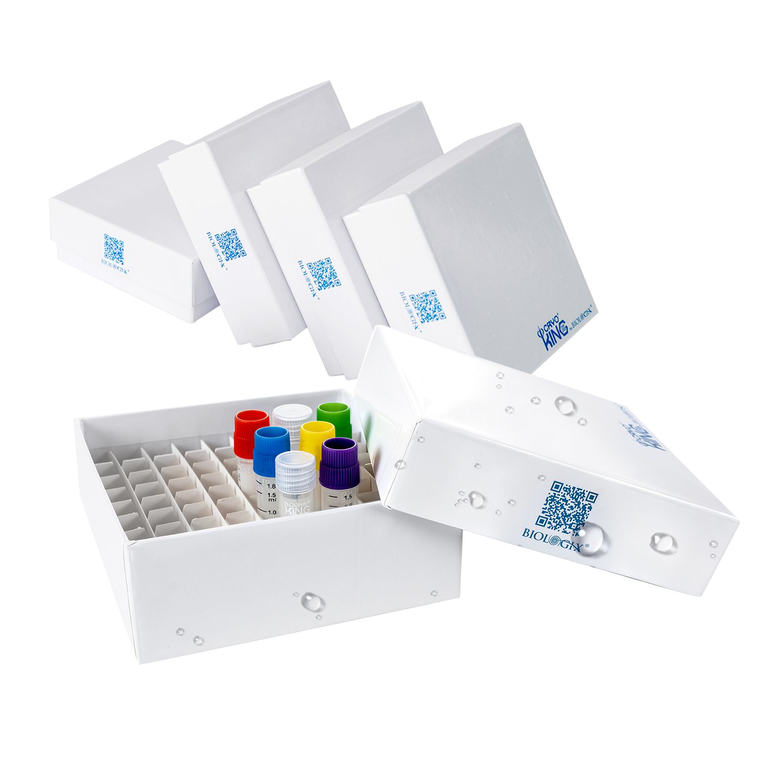 CryoKING® 2-Inch Cardboard Freezer Boxes, Cryogenic Boxes, Plastic Coating, 81-Well, 100-Well, Well: 81-Well, Package: Bag ( 5 Pcs )