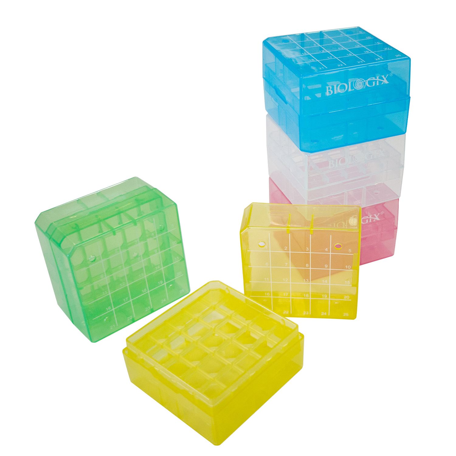 CryoKING® PP Cryogenic Boxes 2in. 25-Well, Case of 30, Package: Pack( 5 Pcs )