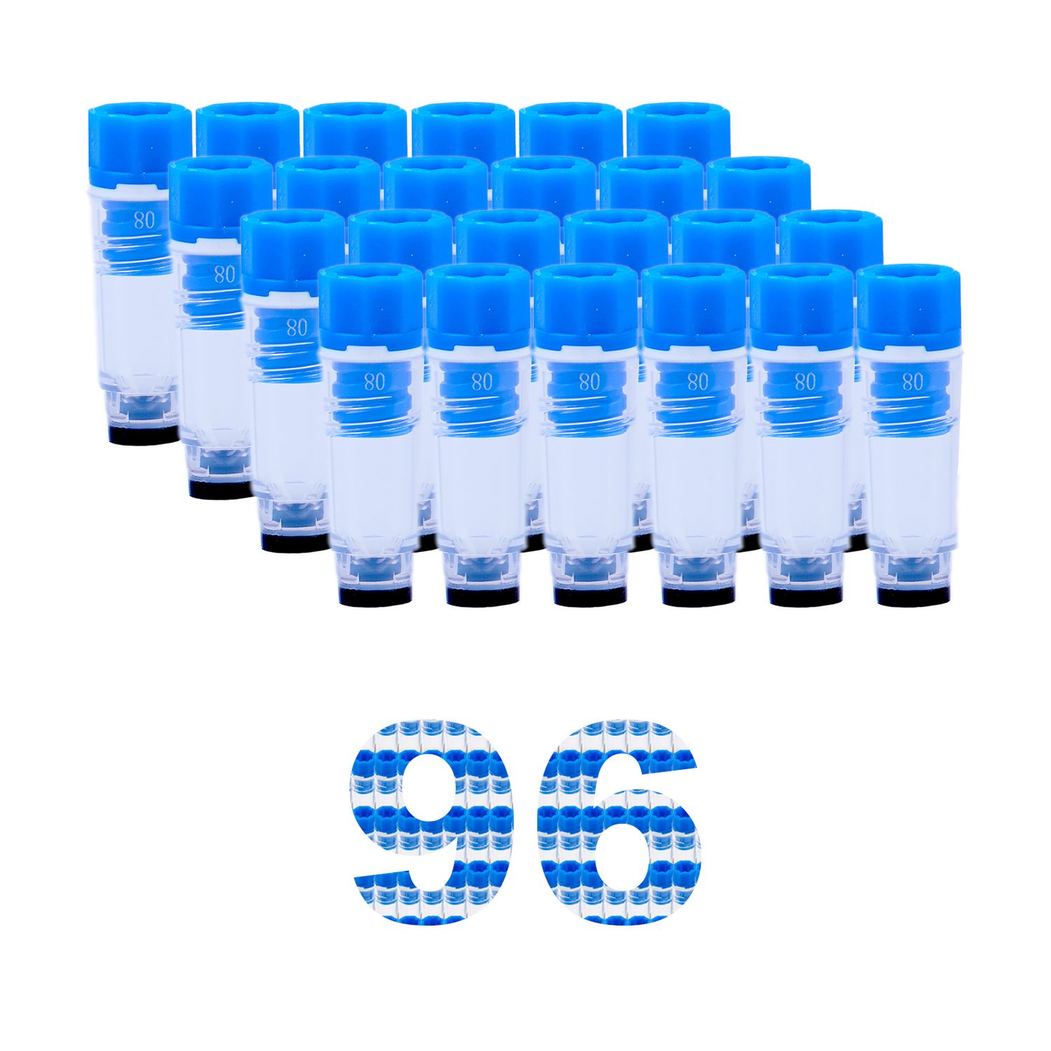 Biologix® 96-Well SBS Cryogenic Vials-300μl/500μl/750μl/1000ul, 96/Bag, 1920/Case, Volume: 300μl, Package: Bag ( 96Pcs )